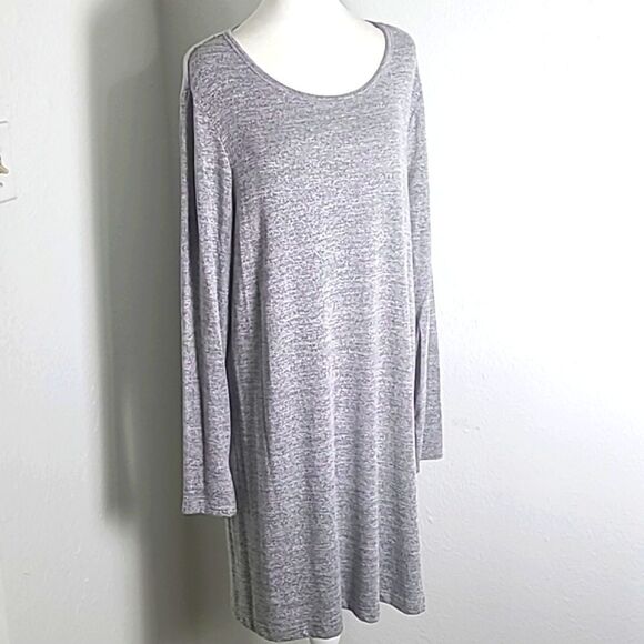 GAP Gray Softspun T-Shirt Dress, Longsleeve,  Size XL - Picture 1 of 8